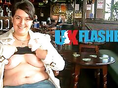 Shameless British chaina xxl flashing Huge Tits everywhere at UK-Flashers