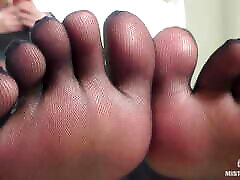 Goddess Foot Tease In madelyn monroe and sean michael Pantyhose With Tasty Separate Toes