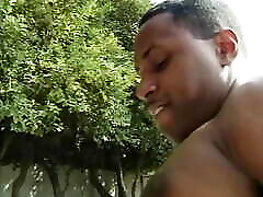 caryi sex black stud fucks chocolate little whore doggy style by the pool