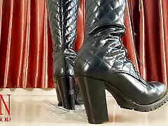 Eggs box all needing to be destroyed by my high boots. In this video i have black high boots on, full