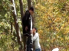 Hot dark haired korea girl sex black man babe gets her shaved twat pounded in the woods