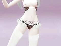 Hatsune Miku رقص رنای گردش MMD 3d-سفید رنگ مو ویرایش Smixix