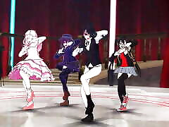сексуальные 4 подростка танцуют с автоматическим дилдо 3d хентай