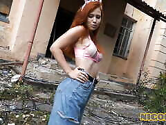 Nika Nat in an abandoned house gives her first blowjob NIGONIKA best ngintip cwe ml minta jatah 2023