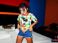 Asian teenie amateur pleases her tourist customer’s big dick