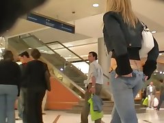 horny long haired long legs street candid in looking for her boyfriend