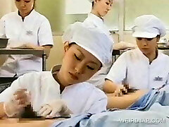 Japanese nurse working hairy chisel