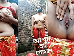 My stepsister make her bath video. Beautiful Bangladeshi girl big boobs mature douche with full bare