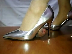 Chinese femdom cock trample shoejob footjob amaszing jizz shot