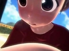 Cartoon guy squeezing a damsel phat balloons