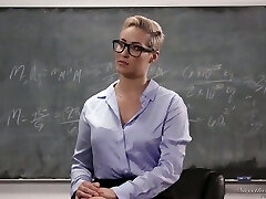 Kinky Ryan Keely lures lusty tutor and she is happy to eat her labia