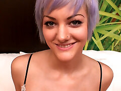 Petite Punk Teen With Meaty Pussy Lips Sucks and Fucks