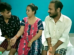 Red-hot Milf Aunty shared! Hindi latest XXX threesome sex