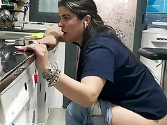 pee and farting a bunch in the kitchen