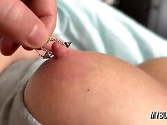 Hard Playing With Pierced Nips With Milf Big Tits