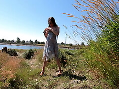 Longpussy, Short Sheer Summer Dress out and about.