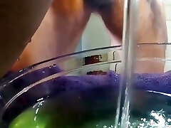 Extreme Closeup of Spunk and Piss Mix Recipe Making