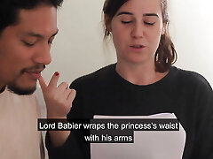 The roommates fool around while rehearsing a scenario.