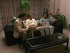 Brunette with mutant melons enjoys 3 big xxl dicks