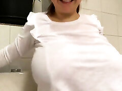 Monster breasts teenage taking a super hot shower live