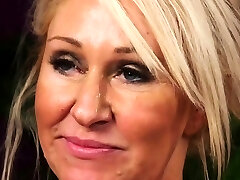 Big-chested mature facialized after sucking cocks