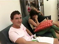 Three dicks for petite angelina at her FIRST GANGBANG