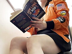 Sexy and big-titted hot black-haired babe with a jacket and nothing underneat no bra no panties shows her pussy and bare ass