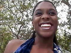 Sexy black fingers her young pussy before getting black intrusion by pool