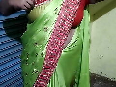 My Indian stepmom sundress remove and saree wear my front side I see and record movie