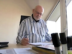 Young Secretary Fucks old man manager fucks beautiful girl