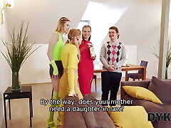 Dyke4k. Late to Three Hotties Soiree