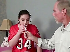 Stepfather Ravages Little Anna From Behind