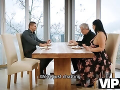 VIP4K. Married couple decided to invite husband's friend to make her big tits shaking