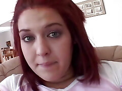 Redheaded Milky Girl Makes Sure to Gulp the Load After Having an Intense Interracial Pounding