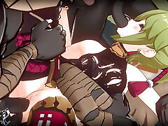 Genshin Influence Kuki Shinobu x Hilichurls