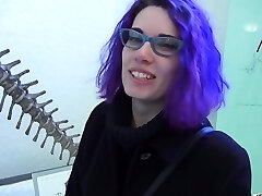 Violet with shaved pussy and natural tits getting pummeled