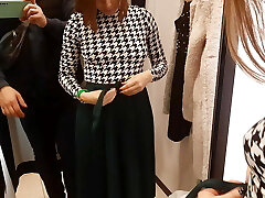 Sexy stranger asked me to shoot her in the fitting apartment on the phone