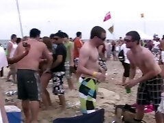 Swimsuit Clad Coeds With Big Ole Titties Dance On The Beach