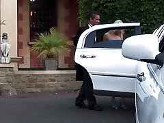 Newlyweds get robbed by a blonde cougar who wants a facial and an Outdoor banging with the couple