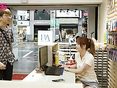 Great Ass Asian Quits Cashier Job For Creampie - Asian Amateur Porn - Cashier Fucked The Client Right In The Store. 