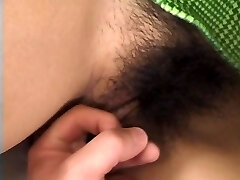Two dudes using toys and their stiffys on a wild Asian girl