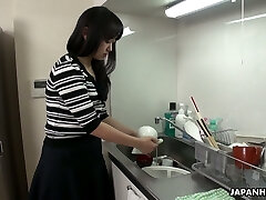 Too exhausted hubby falls asleep while his colleague fucks his wife Risa Kurokawa