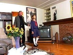 Pigtailed Asian babysitter gets caught