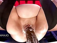 Bbw GODMAMA Massages Thick Cocks With Her Squirting Yam-sized Pussy