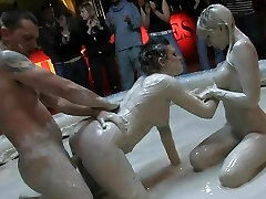 Hardcore Mud Wrestling With Two Hot Babes