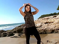 Melyne has natural tits, fucks and gives Terry a blow-job