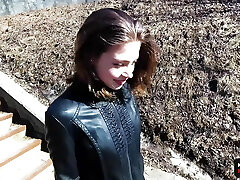 Very Risky Teen Games Blowjob in a Public Place and Flashing Melons