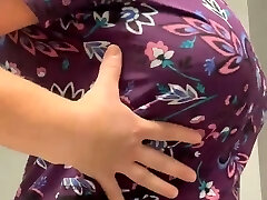 Inverted and Hard. Sexy nipple nurse.. elevating scrubs to show her xxl DDs