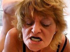 Creepy granny offers her cunt for a young lollipop