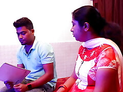 Ample boobs tuition teacher taught her student "How to do sex"